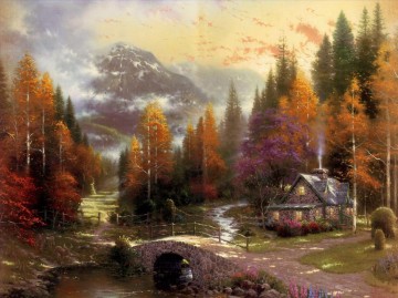 historical scene Painting - The Valley Of Peace Thomas Kinkade scenery